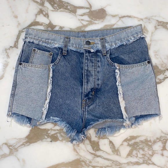 Carmar‎ women's patch work Jean shorts - Picture 1 of 5